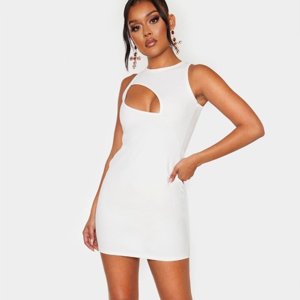 White Cut Out Bodycon Dress